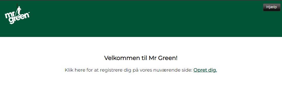 Mr Green tilmelder sig
